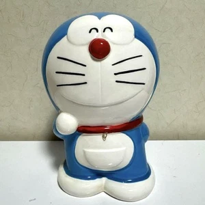 Doraemon Ceramic Piggy Bank 8" Blue/White/Red Collectible Retro - Picture 1 of 8
