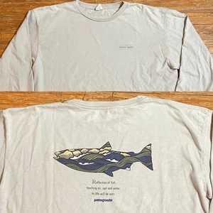 Vintage Patagonia Shirt Beneficial T’s Size Large Fish Haiku Longsleeve Art USA - Picture 1 of 12