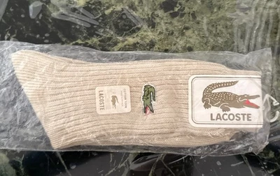 NUEVO CON ETIQUETAS Calcetines Lacoste Vintage Croc Unisex Algodón Acrílico Tostado Foto 1 de 2