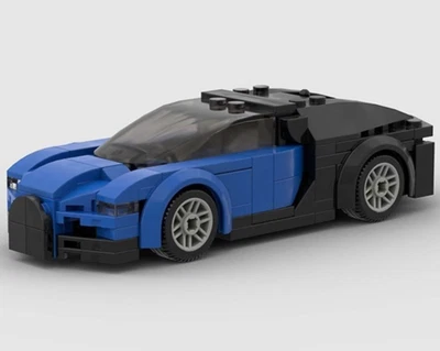 Lego Bugatti Chiron Supercar personalizado sin usar, en caja azul negro 170 piezas coche de ladrillo de construcción Foto 1 de 4
