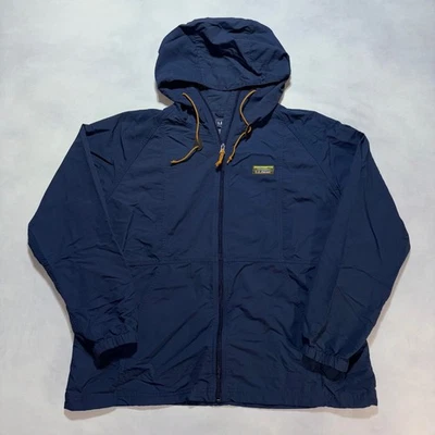 LL Bean Mountain Classic Full Zip Jacket Women's XL Navy Blue Rain Windbreaker - Image 1 of 4