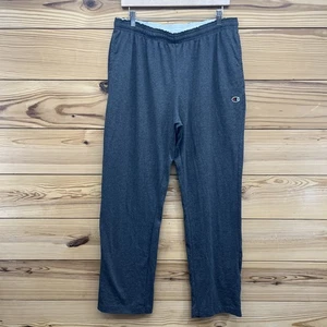 Pantalones Champion Lounge XL Gris Cintura Elástica Cordón Algodón Parte Inferior Abierta B165 - Imagen 1 de 12