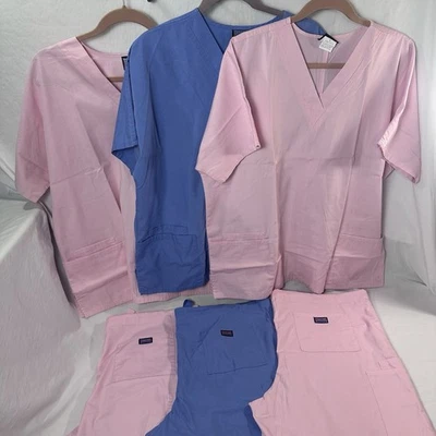Cherokee Women’s L Scrub Set Bundle – 3 Two-Piece Sets (Pink & Blue) 💕💙🩺 - Image 1 of 4