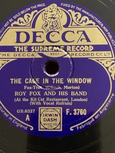 78rpm Decca F3760 Roy Fox Band: The Cage In The Window 1933! - Picture 1 of 9