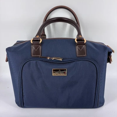 Bolsa de cabine London Fog Andover 360 UL azul marinho 14 polegadas bolsa de transporte para pernoite - Imagem 1 de 4