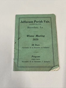 Jefferson Parish Fair, Shrewsbury, LA Wintertreffen 1929 Programm - Bild 1 von 6