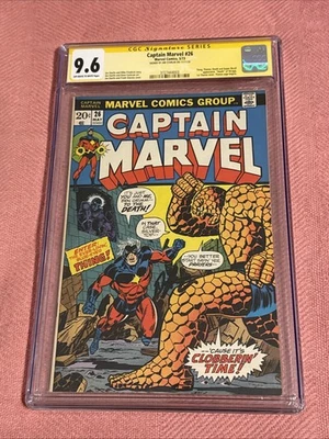 Captain Marvel #26, CGC 9.6 SS, Signed by Jim Starlin, 1st Thanos Cover, 1973! - Image 1 of 2