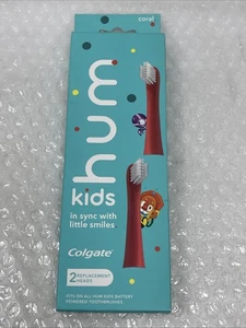 Paquete de 2 cabezales de repuesto Colgate Hum para niños para cepillo de dientes eléctrico, color coral - Imagen 1 de 6