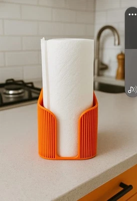 Modern Orange Paper Towel Holder – Stylish Kitchen Counter Organizer  - Image 1 of 3