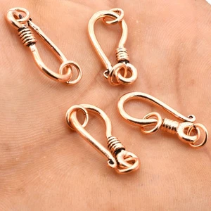 8 Pcs 25X12mm Bali S Hook Clasp Eye Clasp Oxidized Copper Fish Hook - Picture 1 of 5