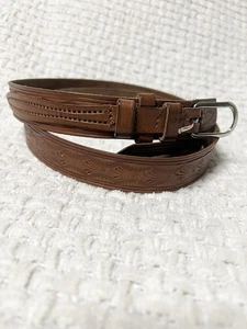 Cinturón Western Vintage Vogel of Texas Frontier Talla 36 Cuero Tooled - Imagen 1 de 8