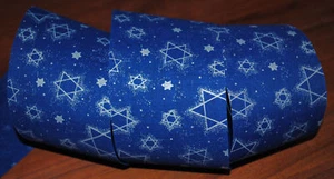 Fabric Ribbon~Blue Hanukkah~Star of David~Jewish~2.5"~Not Wired~Gift~Bow - Picture 1 of 1