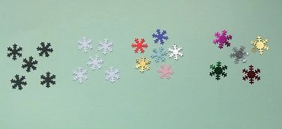 Christmas Snowflake Punchies/Confettis - 5 Styles in Various Colours & Pack Size