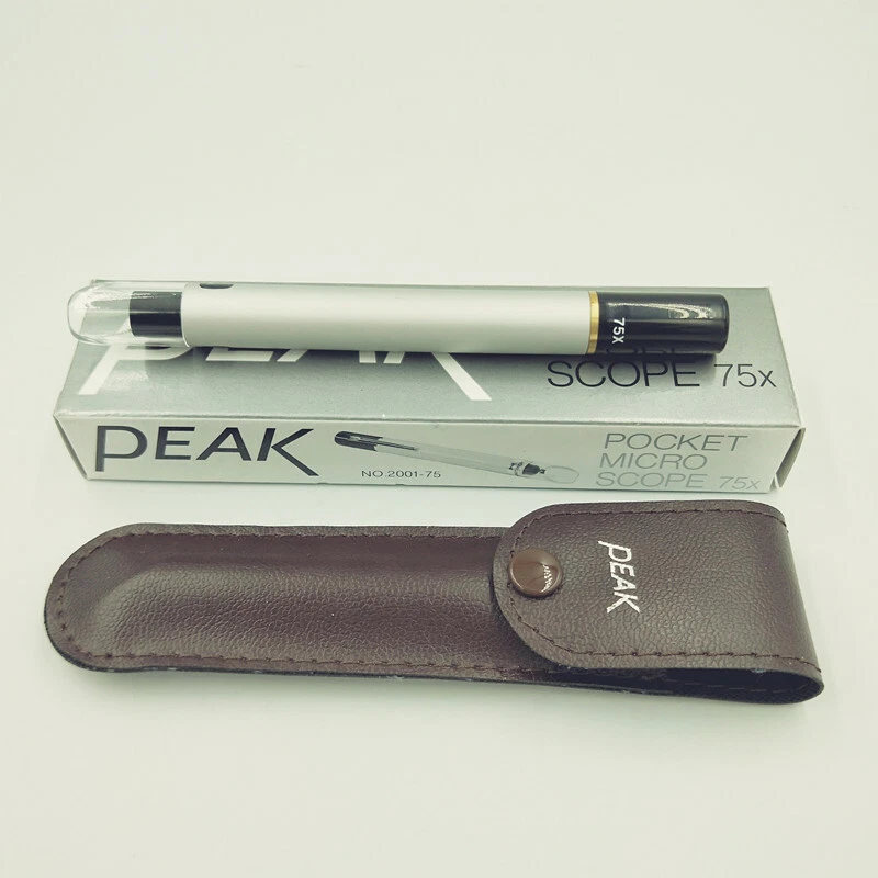 Microscopio de bolsillo Peak 2001 75X aumento 1,09 mm campo de visión 12,4 x 123 mm Foto 1 de 4