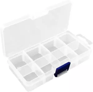 Plastic Storage Box 8 Grids Container Organizer Divider Grid Compartment Lid - Picture 1 of 1