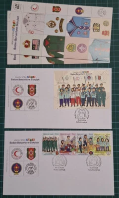 Malaysia 2024 School Uniform Scouts Girl Guides Red Crescent Cadet Stamp FDC Set - Image 1 of 4