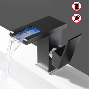 Grifo de lavabo cascada RGB LED grifo baño lavabo mezclador monomando - Imagen 1 de 14