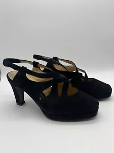 Gebraucht OMBELINE Paris schwarze Wildledersandale Gr. 36,5 Made in Italy - Bild 1 von 6