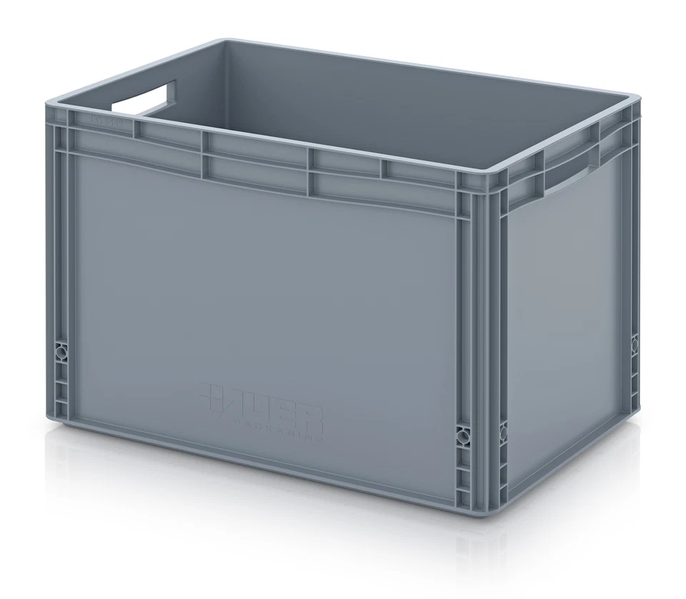 AUER PACKAGING Eurobox geschlossen, 60x40x42 cm, Lagerbehälter Transportbehälter Eurobehälter