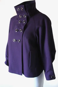 Karen Millen Wool Blazer Jacket Purple Double Breasted Tailored UK 12 - Picture 1 of 6