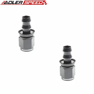 NEW 2PCS Straight -6AN AN6 Push-on Hose End Aluminum Fuel Oil Adapter Black USA - Picture 1 of 4