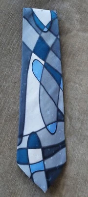 ROBERT DASKAL ~ Corbata para hombre pintada a mano 100 % seda 58" L X 4" W Foto 1 de 4