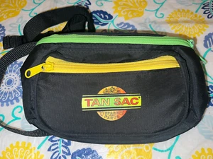 Vintage 90s Tan Sac Fanny Pack Waist Bag Neon Yellow Neon Green - Picture 1 of 7
