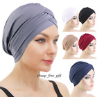 Solid Color Muslim Inner Hijab Women Stretchy Turban Cap Headwrap Beanies Hat