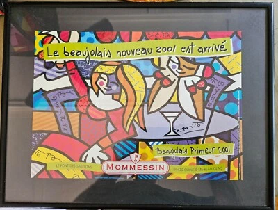 Romero Britto signed 12" x 16" Mommassin 2001 Beaujolais wine lithograph - Image 1 of 4