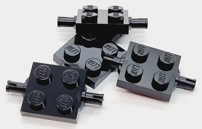 LEGO 4 x Platten Platte Achsplatte 2 Pin 2x2 schwarz TOP - Bild 1 von 4