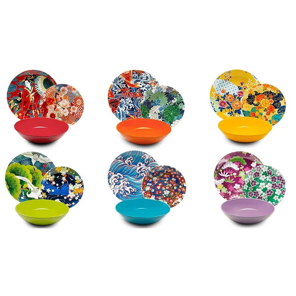 Excelsa Servizio Piatti 18 Pezzi Porcellana e ceramica Kimono 18 pz cod.62486 - Immagine 1 di 4