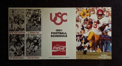 1991 USC Trojans Football Schedule - Mazio Royster - Image 1 of 2