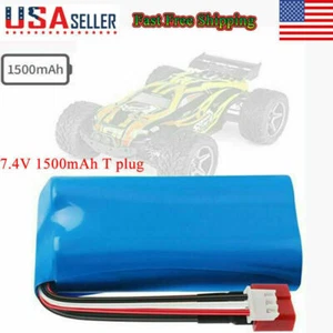 1 Pack 2S 1500mAh 7.4V Li-ion Battery Deans T Plug Charger For WLtoys 4WD RC Car - Picture 1 of 11