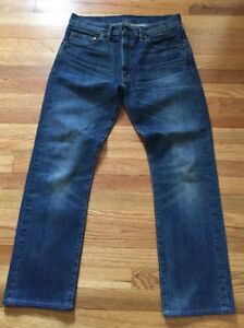 LVC Vintage Levis 505 0217 Big E Redline Selvedge Denim Jean. Size 33x29” Inc.