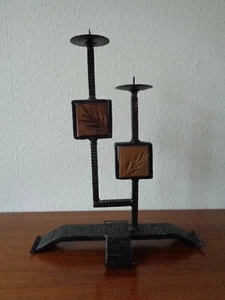 Mid century brutalist Iron candelabra / candle stick holder - Bild 1 von 8