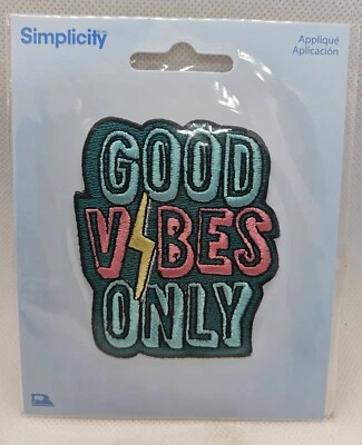 Good Vibes - Iron On Patch - Positive Thinking - Happy - New - - Image 1 of 2