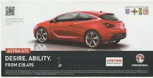 Vauxhall Astra GTC Late 2011 UK Market Launch Single Sheet Mailer Brochure - Picture 1 of 2