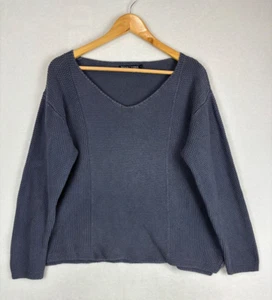 Woolovers Womens Knit Jumper Sweater Size M Grey Linen Cottonn - Picture 1 of 10