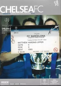 Chelsea v Barcelona. Champions League. 2004-2005 WITH TICKET STUB - Picture 1 of 1