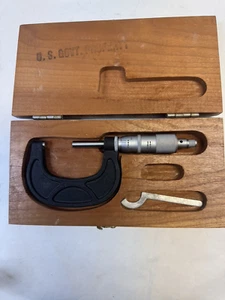 Scherr-Tumico 1-2" Point Micrometer Gauge in Original Wood Box - Gov't issue - Picture 1 of 7