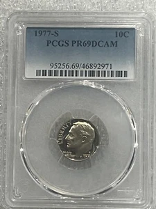 1977-S Roosevelt Dime PCGS PR69 DCAM - Picture 1 of 4