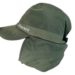Simms Gortex Exstream Fly Fishing Hat Large Waterproof Fleece Ear Flap Green L - Picture 1 of 10