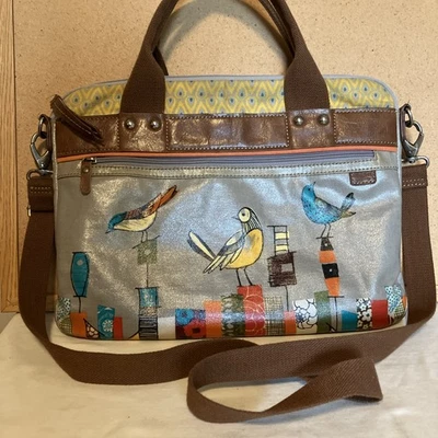 Fossil 钥匙-每涂层帆布信使电脑包斜挎包/顶部手柄 ZB4580 — 第 1/4 张图片