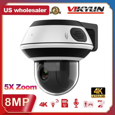 Cámara IP de seguridad de audio bidireccional US Vikylin 4k 8mp PTZ 5X ZOOM IR POE CCTV exterior Foto 1 de 4