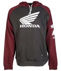 Factory Effex Honda Wing Mens Pullover Hoody Burgundy/Charcoal - Picture 1 of 1