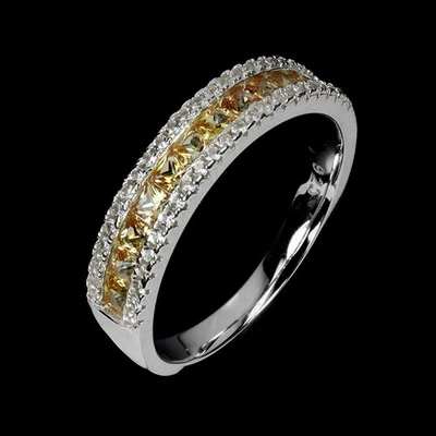 Anello 925 argento principessa zaffiro arancione 2 mm gemma topazio taglia 7 - Immagine 1 di 4