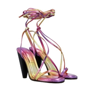 Isabel Marant Aliza 40/US 10 Strappy Ombre Metallic Pink Heel Sandals - Image 1 of 4