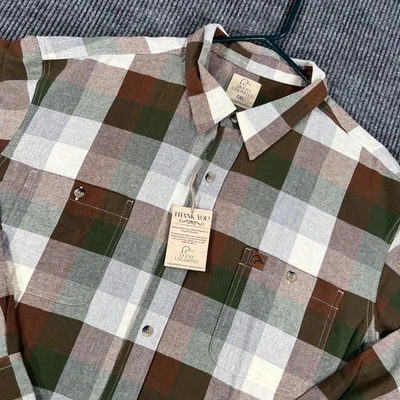Ducks Unlimited Shirt Mens 3XL Brown Plaid Long Sleeve Button Up Flannel New - Image 1 of 4