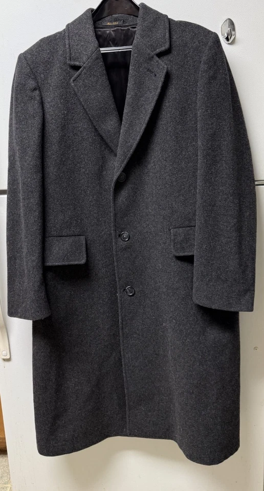 Abrigo clásico para hombre con solapa con muescas, color carbón London niebla lana pura Foto 1 de 4