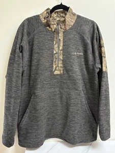 Habit Men's L Realtree Timer Magnet 1/4 Zip Pullover Gray Camo Hunting Fleece - Picture 1 of 7